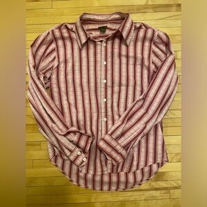 Men’s Fink Button-Up in Red, Pink and Navy Sz L